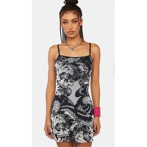 ED HARDY x DOLLS KILL | DBD Eagle Mesh Slip Dress, Size Medium